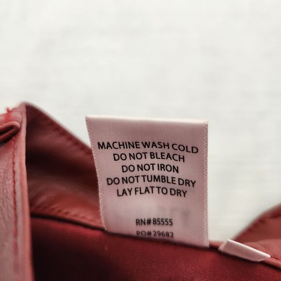 Pistola Pants Womens 26 Dark Red Vegan Leather Straight Crop Holiday Edgy Grunge - Picture 13 of 16